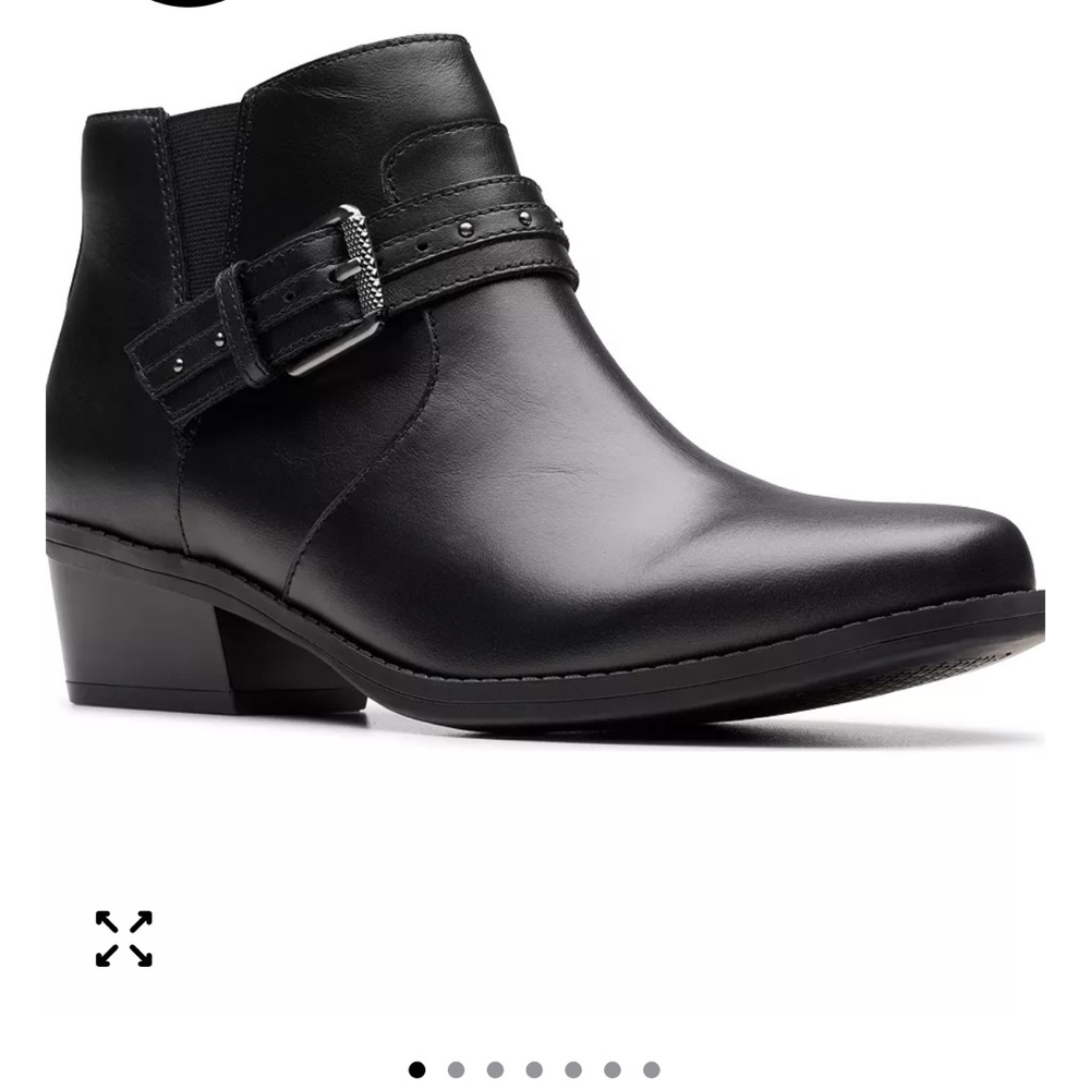 New Clarks  Danyelle bottie Wish Zip Heeled Ankle Black NWT box